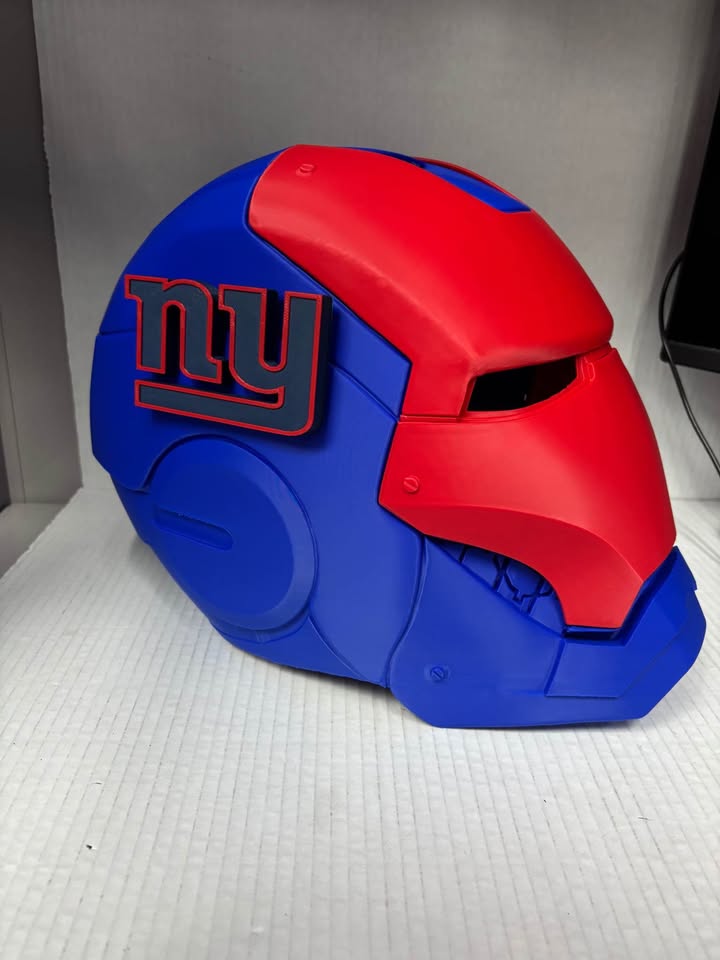 3D PRINTED IRON MAN HELMET (NEW YORK GIANTS)